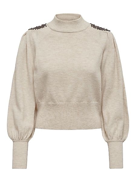 ONLY Detailreicher Pullover Damen Beige günstig online kaufen