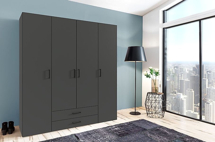Wimex Drehtürenschrank "Mugano" mit langen oder kurzen Griffen aus Metall, günstig online kaufen