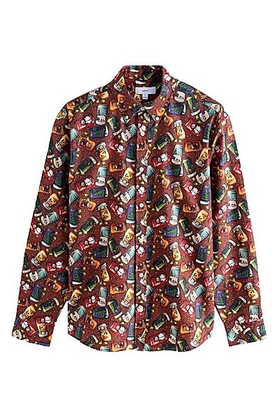 Next Langarmhemd Langärmeliges Hemd mit Weihnachtsmotiv (1-tlg) günstig online kaufen