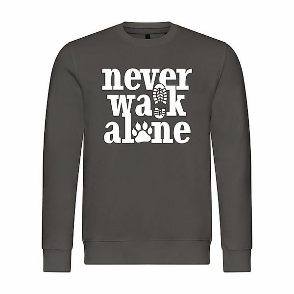 deinshirt Rundhalspullover Herren Pullover Never walk alone Mit Print Motiv günstig online kaufen