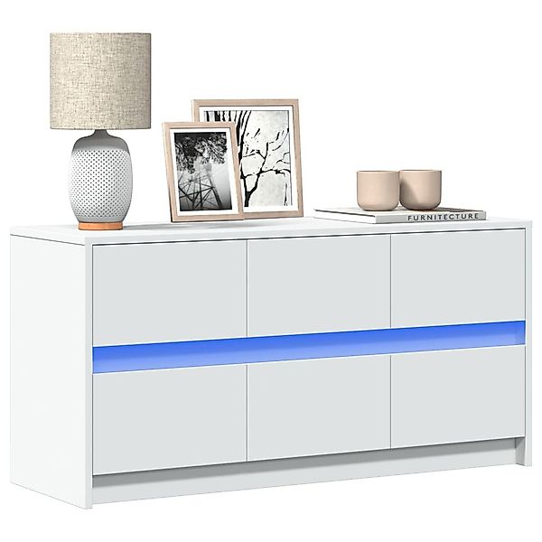 vidaXL Schrankmodule TV-Schrank mit LED-Beleuchtung Weiß günstig online kaufen