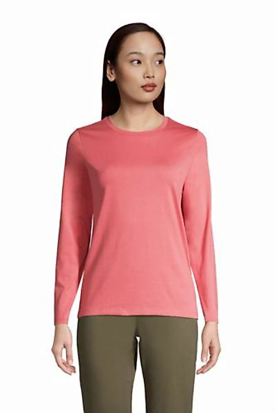 Supima-Shirt, Langarm, Damen, Größe: XS Normal, Rot, Baumwolle, by Lands' E günstig online kaufen