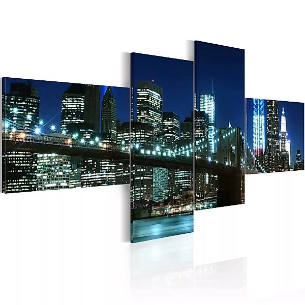 Wandbild - Beleuchtete Brooklyn Bridge günstig online kaufen