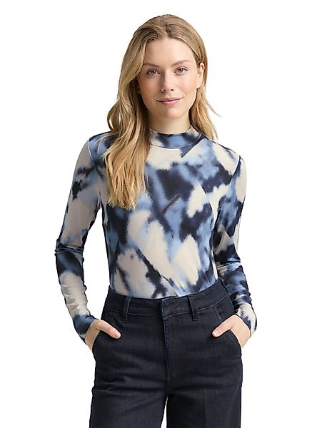 TOM TAILOR Langarmshirt mit All-Over Print günstig online kaufen