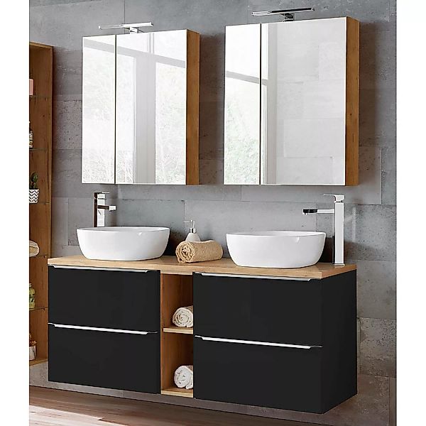Badezimmer Set mit 2 Keramik-Aufsatzwaschbecken und 2 Spiegelschränken TOSK günstig online kaufen