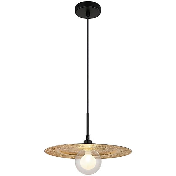 GLOBO LED-Pendelleuchte schwarz gold Metall Kunststoff H/D: ca. 119x33 cm 1 günstig online kaufen