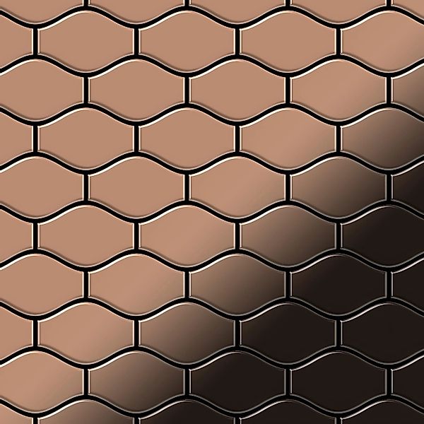 ALLOY Mosaik Fliese Massiv Metall Titan Hochglänzend Kupfer 1,6mm Stark Kar günstig online kaufen
