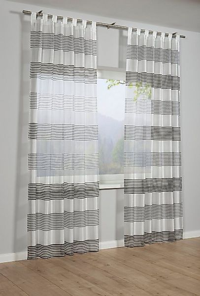 GARDINIA Gardine Schlaufenschal Webstreifen (1 St), Schlaufen, transparent, günstig online kaufen