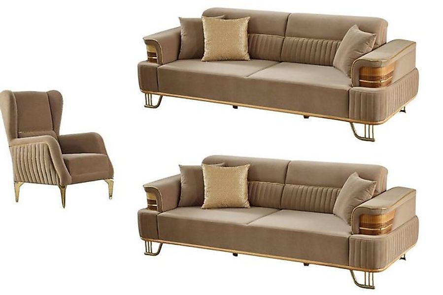 Villa Möbel Polstergarnitur Braga, (Set, 3-tlg), Hand Made Quality, pflegel günstig online kaufen