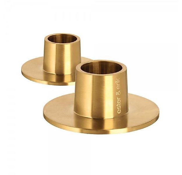 ester & erik Kerzenhalter Kerzenhalter Set Medium Gold Matt (2-teilig) günstig online kaufen