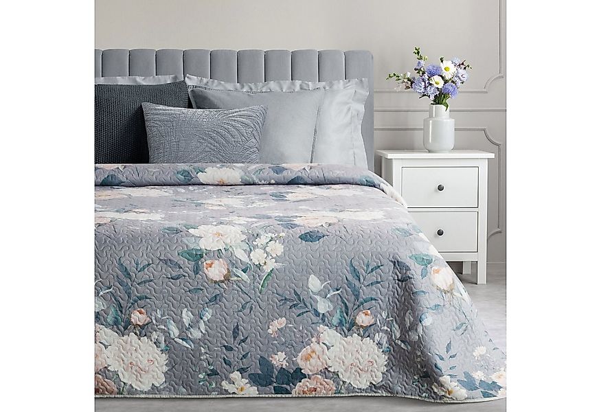 Design91 Bettüberwurf Patchworkdecke Blumenmuster, Blumen Muster Gesteppt A günstig online kaufen
