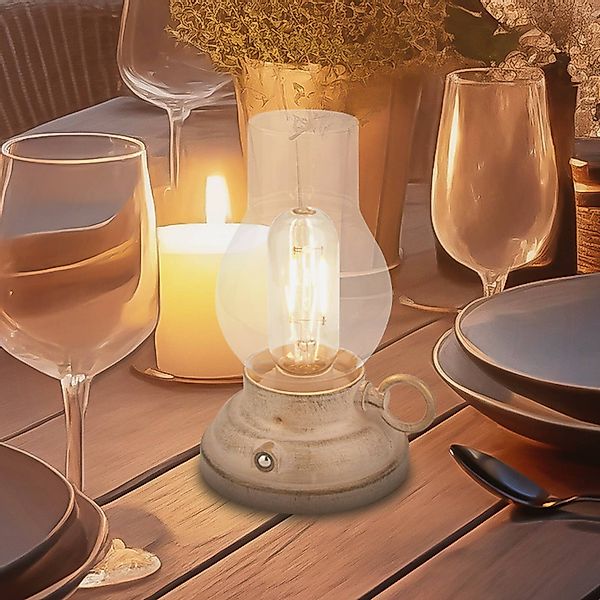 LED-Akku-Tischlampe Brilo unplugged Kanea, beige, Höhe 18 cm günstig online kaufen