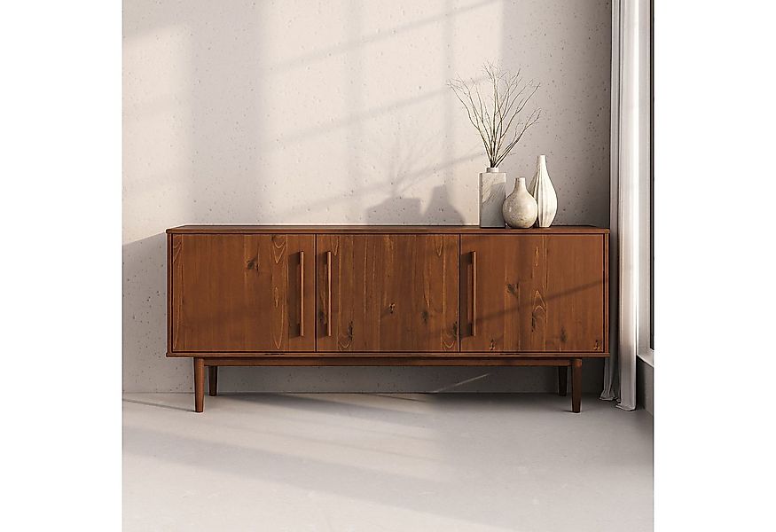 IDIMEX Sideboard TECCA, Anrichte mit 3 Türen, Massivholz im Mid-Century Des günstig online kaufen