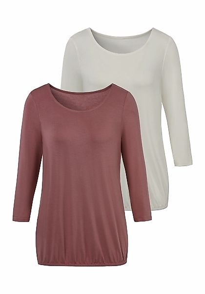 Vivance 3/4-Arm-Shirt, (2er-Pack), mit elastischem Saumabschluss günstig online kaufen