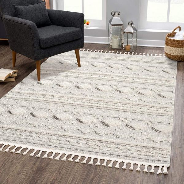 Carpet City Hochflor-Teppich "VALENCIA 930" rechteckig 20 mm Höhe Boho-Stil günstig online kaufen
