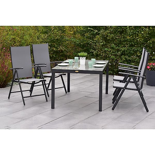 Merxx Gartenmöbelset Amalfi 5tlg. Sessel u. Ausziehtisch günstig online kaufen