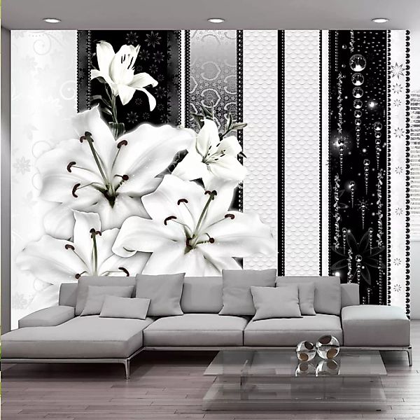 Fototapete - Crying lilies in white günstig online kaufen