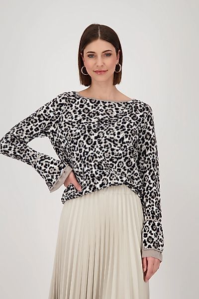 Monari Rundhalspullover "Pullover Leo allover", Mit Rundhalsausschnitt günstig online kaufen