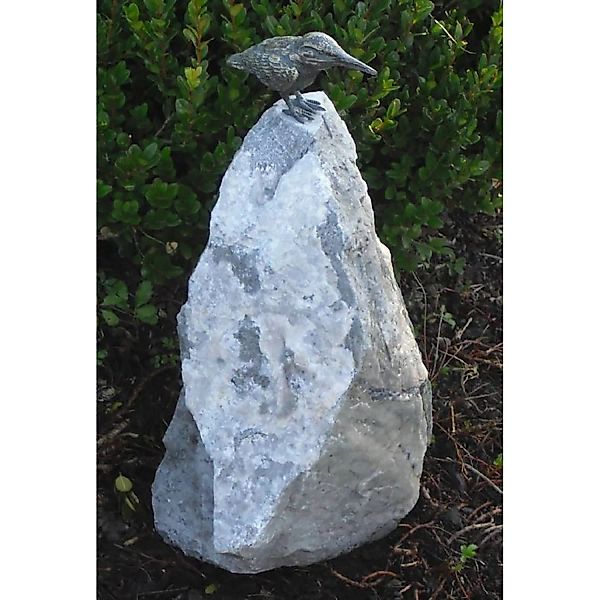 Deko-Figur Eisvogel Bronze auf Granitstein 25 cm günstig online kaufen