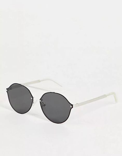 Pilgrim – Zadie – Silber beschichtete Sonnenbrille günstig online kaufen