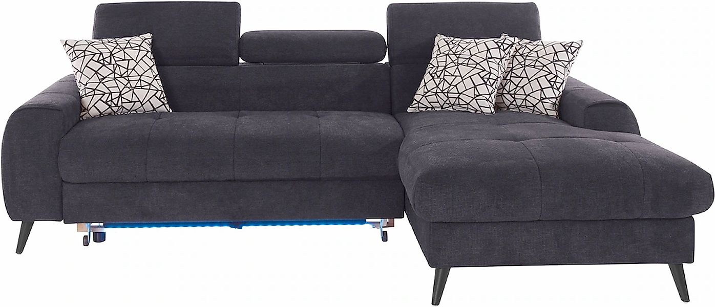COTTA Ecksofa "Mia L-Form mit 3 Zierkissen" wahlweise mit Bettfunktion, Bet günstig online kaufen