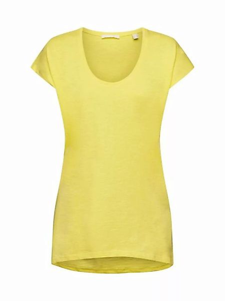 edc by Esprit T-Shirt Baumwoll-T-Shirt mit U-Ausschnitt (1-tlg) günstig online kaufen