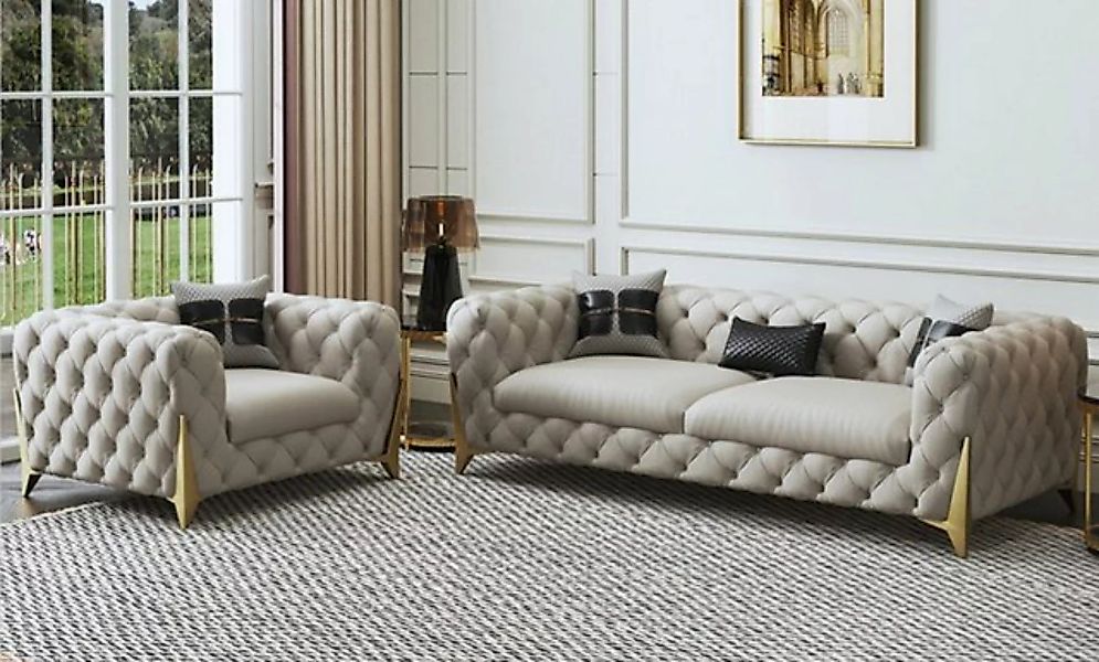 JVmoebel Sofa Sofagarnitur Big Set 3+1 Sitzer Leder Sofa Couch Garnitur, Ma günstig online kaufen