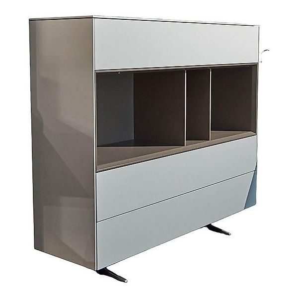 Kettnaker Standvitrine Highboard Soma Lack Matt Weiß Basalt Zargen Lack Wei günstig online kaufen