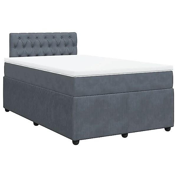 vidaXL Boxspringbett mit Matratze Dunkelgrau 120x200 cm Samt 3287717 günstig online kaufen