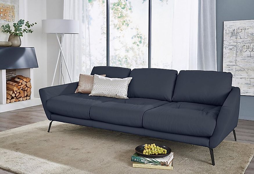 W.SCHILLIG Big-Sofa "softy", mit dekorativer Heftung im Sitz, Füße schwarz günstig online kaufen