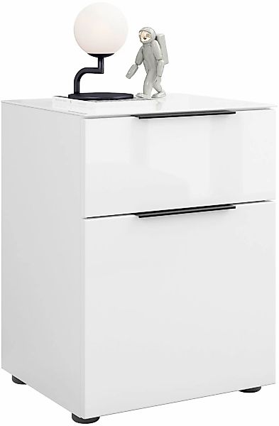 Manjana Möbel Nachtkommode "Nachtkommode mit Chrom oder Schwarz matten Meta günstig online kaufen