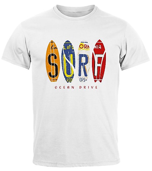 Neverless Print-Shirt Herren T-Shirt Print Surfboards günstig online kaufen