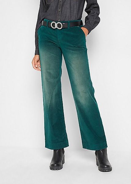 bonprix Cordhose mit ausgestelltem Bein und leichter used Optik günstig online kaufen