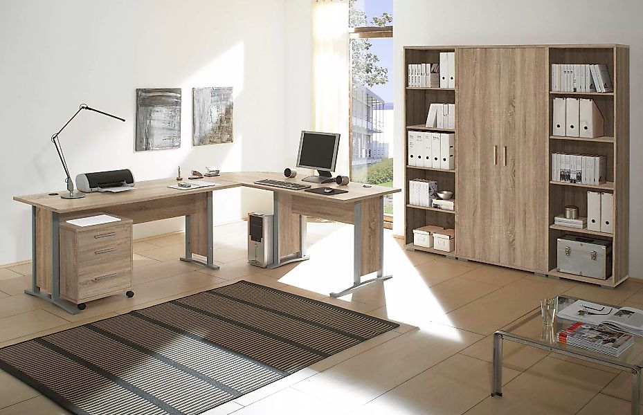 BEGA OFFICE Eckschreibtisch "weiß oder Eiche Sonoma Nachbildung, Home Offic günstig online kaufen