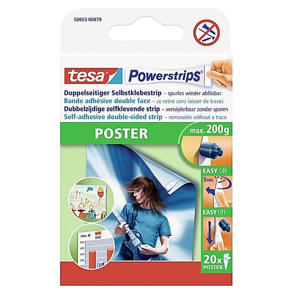 tesa Klebehaken tesa POWERSTRIPS® Poster Doppelseitiger günstig online kaufen