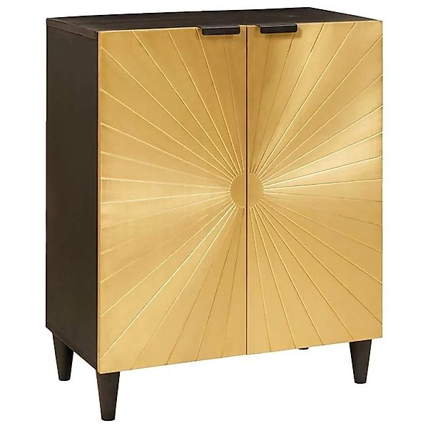 vidaXL Sideboard Schwarz und Gold 60 x 33 x 75 cm Massivholz Mango 4017830 günstig online kaufen