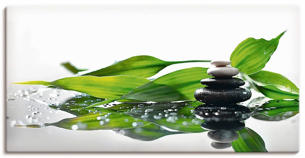 Artland Wandbild "Spa mit Steinen und Bambus" Zen 1 Stk. tlg. auf Holzrahme günstig online kaufen