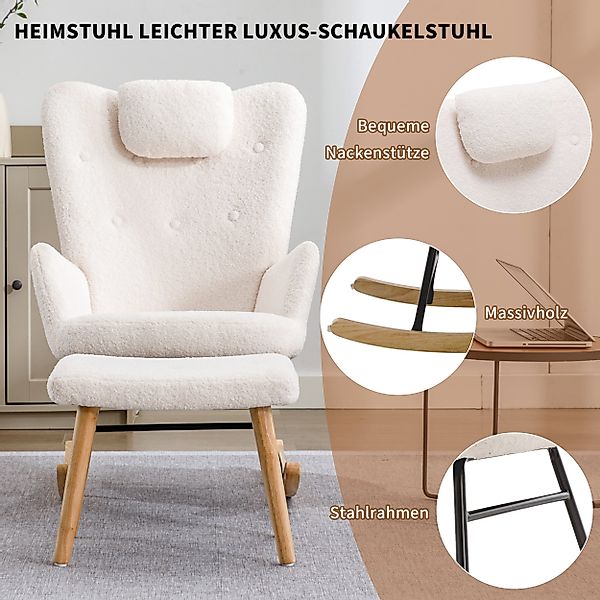 Merax Schaukelstuhl mit Teddyplüsch, Swingsessel mit günstig online kaufen