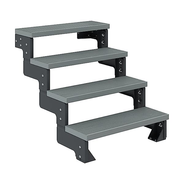 Dolle Außentreppe Gardentop Anthrazit 4 Stufen 100 cm Grau Ohne Geländer günstig online kaufen