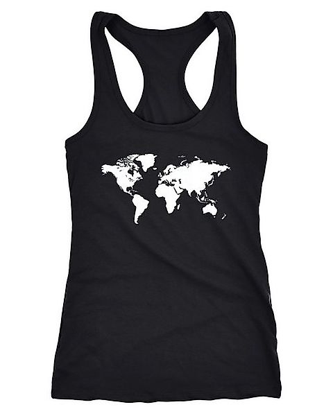 Neverless Tanktop Damen Tank Top Weltkarte World Map Racerback Tanktop günstig online kaufen