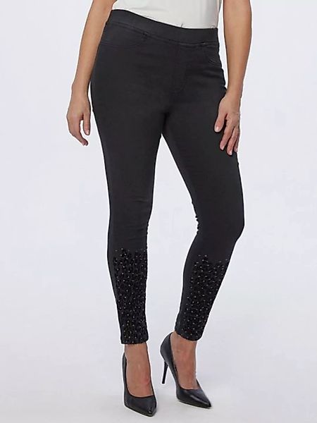 Body Needs Jeggings Stoffhose figurbetont mit Flockprint günstig online kaufen