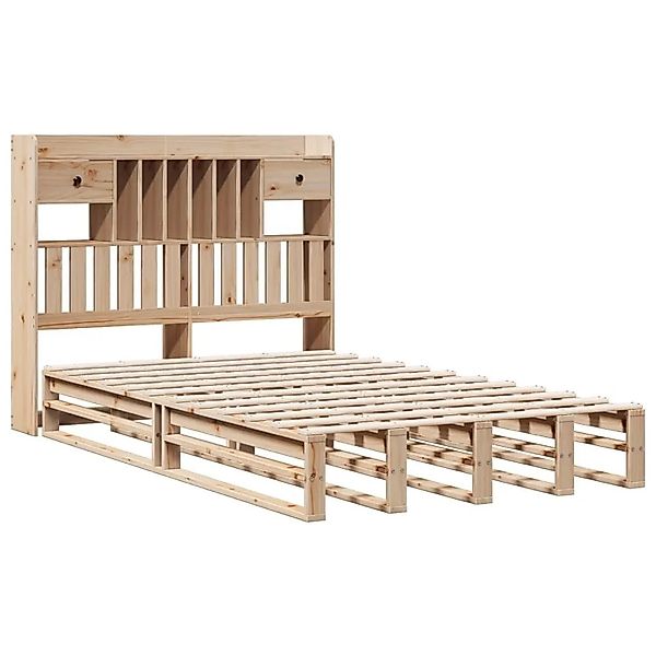 vidaXL Massivholzbett mit Regal ohne Matratze 135x190 cm Kiefernholz 332398 günstig online kaufen