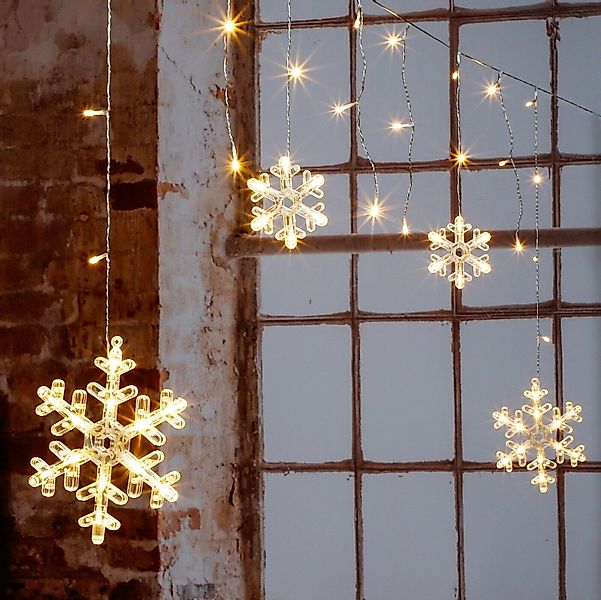 Meinposten LED-Lichterkette Lichterkette Lichtervorhang Schneeflocke LED günstig online kaufen