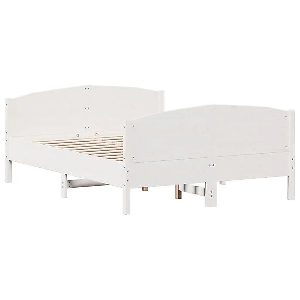 vidaXL Massivholzbett ohne Matratze Weiß 140x200 cm Kiefernholz 3216174 günstig online kaufen
