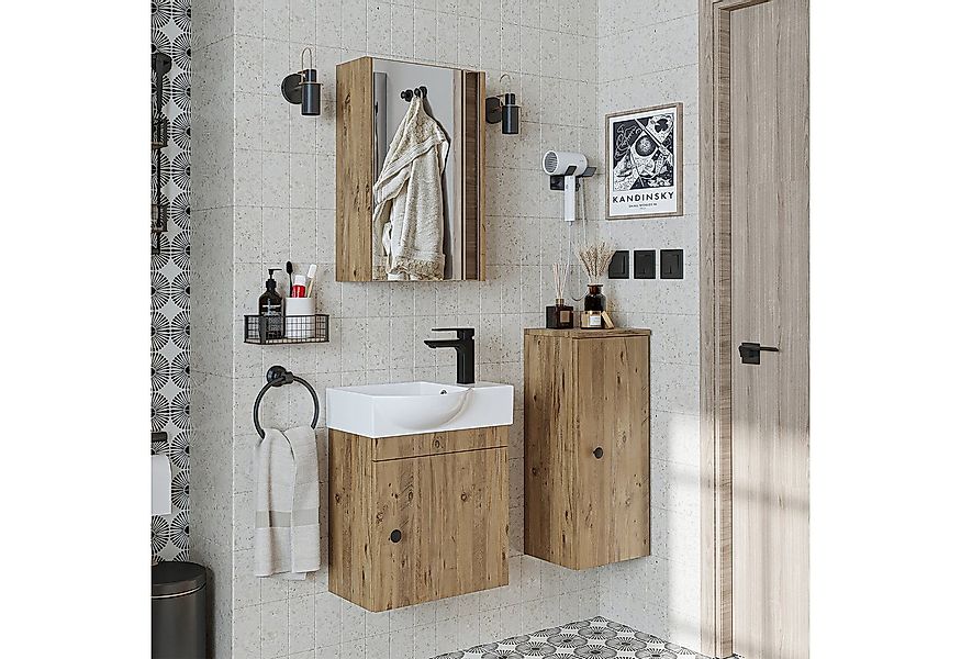 Roomart Badmöbel-Set PUNTO, (Unterschrank mit Waschbecken • Badezimmer Möbe günstig online kaufen