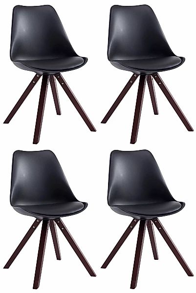 4er Set Stühle Toulouse Kunstleder Cappuccino Square Schwarz günstig online kaufen