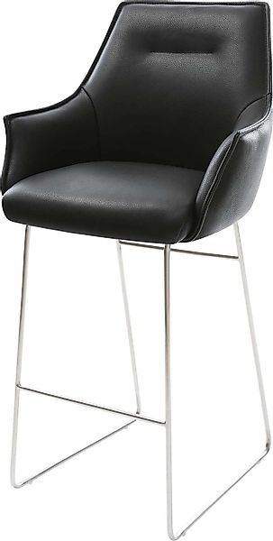 DELIFE Barhocker Alja-Flex, Kufengestell Edelstahl Echt-Leder günstig online kaufen