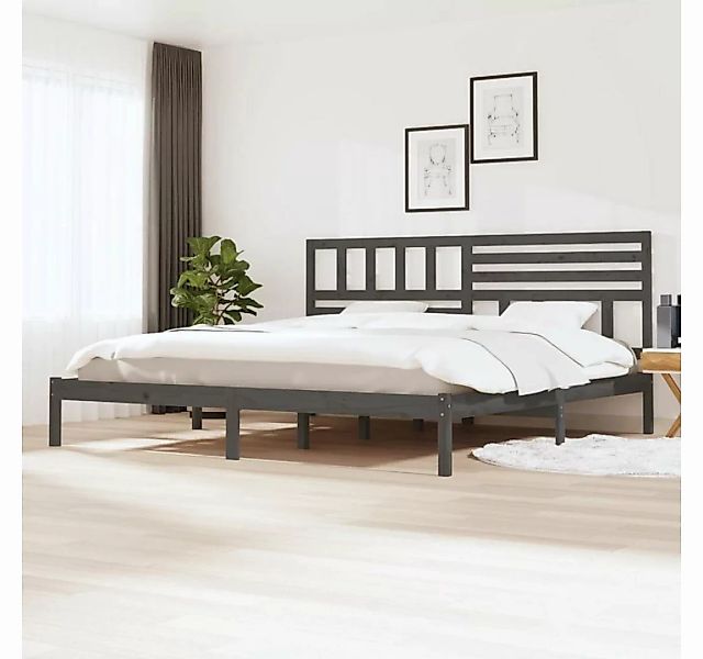 furnicato Bett Massivholzbett Grau 180x200 cm Kiefer günstig online kaufen