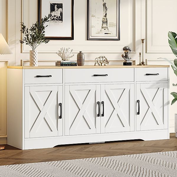 STILVORA Sideboard Multifunktionsschrank Buffetschrank landhausstil mit günstig online kaufen