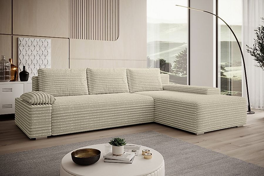 PROMETO Möbel Ecksofa Ecksofa LINEA mit Schlaffunktion und Bettkasten in Be günstig online kaufen